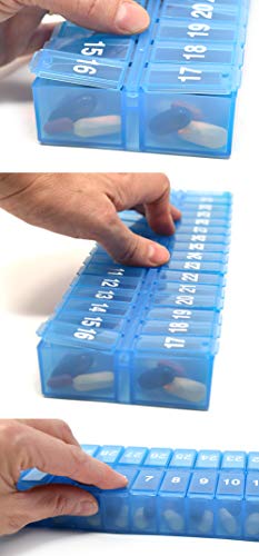 Image of PillThing Monthly Pill Organizer 1 Time a Day, 31 Day Pill Organizer Dispenser with Extra Compartment, Large Daily Pillbox Case for Vitamins, Supplements, Fish Oil (Pack of 2)