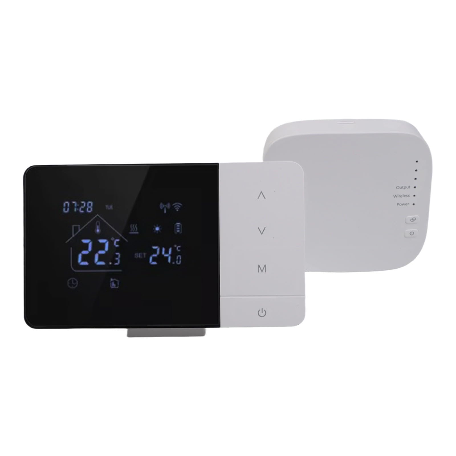 Thermostat intelligent, contrôleur de chauffage, application Tuya, contrôle de la chaudière sans fil, compatible vocal, précision ± 0,5 °C, 6 périodes quotidiennes, anti-gel, verrouillage