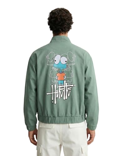 Image of The Indian Garage Co Men Relaxed Fit Long Sleeves Cutaway Collar Graphic Jacket