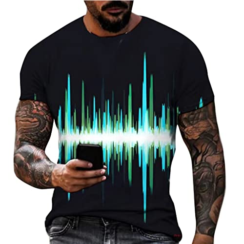 Camisetas Manga Corta Hombre Camiseta Verano Deportes Gym Tshirt, Regalo Dia del Padre Oferta Flash   Algodon Moda Tecnicas T Shirts Ropa Deportiva Hombre(Cian,L)