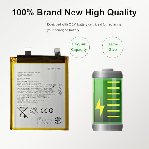 Image of Upgraded PC51 Battery Compatible with Motorola Edge Plus 2023 / Moto X40 XT2301, New Li-ion Battery Kit, Includes Repair Tools