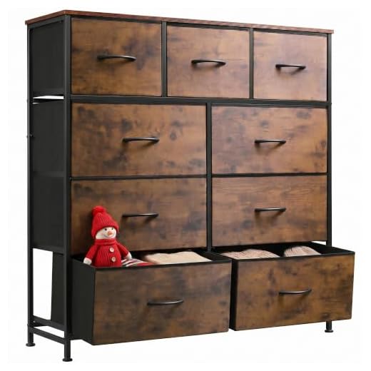 Stylish WLIVE 9-Drawer Fabric Dresser