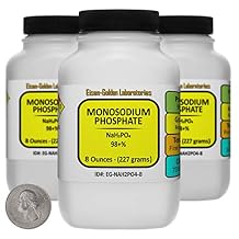 Monosodium Phosphate [NaH2PO4] 98+% AR Grade Powder 1.5 Lb in Three Bottles