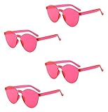 Colorful One Piece Lens Retro Rimless Transparent Sunglasses Women Tinted Candy Colored Eyeglasses...