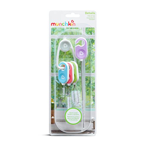 Munchkin® Details™ Bottle And Cup Cleaning Brush 4 Piece Set With Key Ring #TOP2