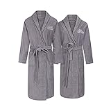 His and Her Robes | Set of 2 His & Hers Robes for Couples | Extra Thick| Long Sleeves | 100% Terry Cotton | Shawl Collar