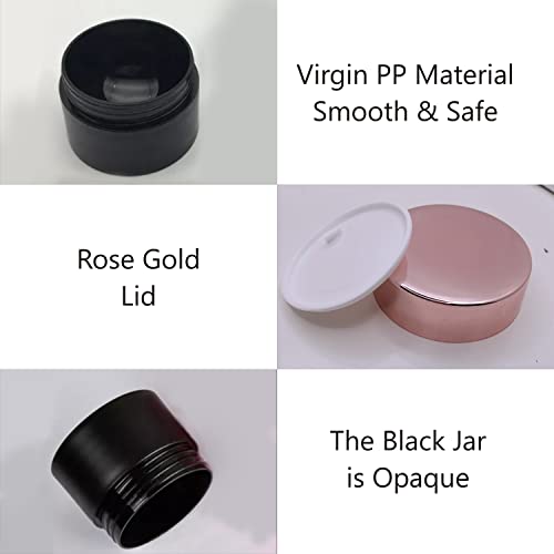 Image of Zenvista Empty Black Color Cosmetic Jars with Rose Gold Cap 50gm[ZMJ18][Pack of 5]