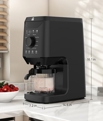 Rellytech Automatic Ice Cream Maker Machine - 12 One-Touch Programs Frozen Dessert Maker with 2 Pint Containers, Homemade Gelato, Sorbet, Frozen Yogurt in 2-5 Min, Mix-in Function, Self-Cleaning