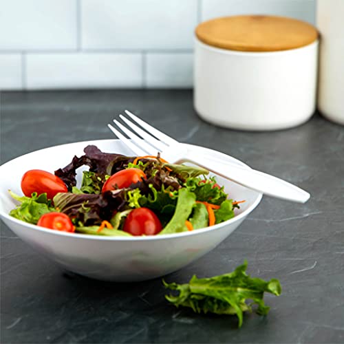 Crystalware, Heavy-Weight White Plastic Forks, Durable, Disposable, 100/Box #TOP3