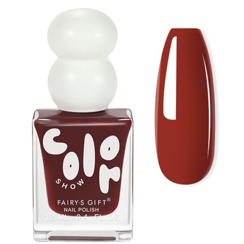 Red Nail Polish - Quick Dry Burgundy Nail Polish - Cherry Red High Glossy&Long Lasting Dark Red Christmas Nail Varnish Long Lasting - 60 Second Breathable Nail Varnish DIY Nail Art at Home