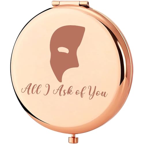 KEYCHIN Phantom Mask Musical Pocket Mirror Musical Theatre Gifts All I Ask of You Compact Makeup Mirror Opera Merch (Ask of You-RG)