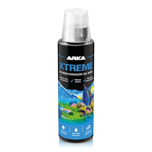 Acondicionador de agua para acuario 236 ml – ARKA Xtreme – elimina cloro, amoníaco y nitrito – neutraliza metales pesados – ideal para cambios de agua y nuevos acuarios
