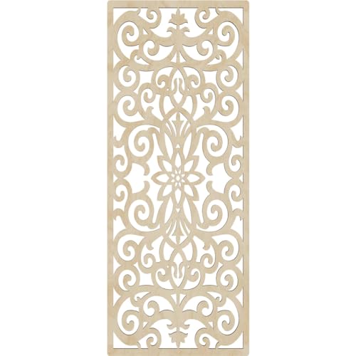 Image of Buel Decorative Pierced Fretwork Wood Wall Panels, 11 3 /8 inchW x 29 3 /8 inchH x 1 /4 inchT, Birch