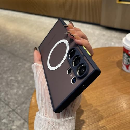 NevStp Silicone Case for Samsung Galaxy S24 S23 S22 S21 Ultra Plus Clear Wireless Charging Quakeproof Cover,Blue,for Galaxy S21