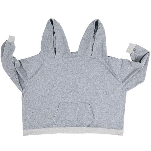 ibasenice Oversize Couple Hoodie für Zwei Personen, Einheitsgröße, Grau, Hochwertiges Polyester, Weich & Bequem, Modisches Design für Paare, Perfekt für Freizeit, Festivals, und Kuschelzeit zu Hause