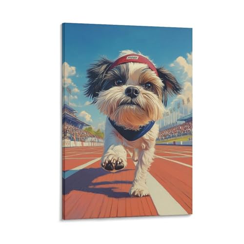 Shih Tzu murale pour habiller un mur vide avec ce tableau impression sur toile compact 30x45