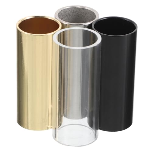 BIUDECO 4Pcs Guitar Finger Slides Metal Slide Bars for Electric Guitar Enhance Playing Techniques with Vibrant Colors for Blues Country and Jazz Music