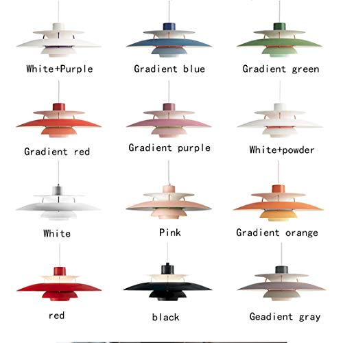 Chandelier E27 design danois rouge gradient pour ambiance de bar et café moderne