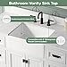 DELUXE LIVING 48 Inch Bathroom Vanity with Apron Farm Sink, White Farmhouse Bathroom Sink Cabinet with Soft Closing Doors & Dovetail Drawers, Single Sink Bathroom Vanity, No Assembly Required