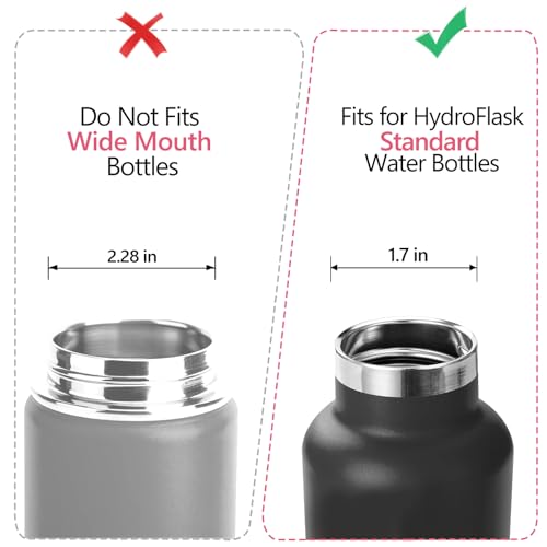 Image of EIPOSAU Auto Flip Lid for Hydro Flask Standard Mouth Bottle, Spout lid for HydroFlask Narrow Mouth Bottle, Replacement Lid with Button Lock
