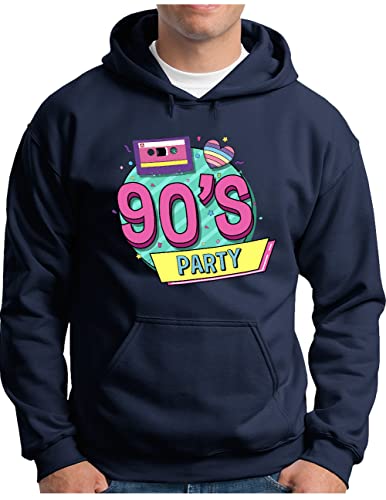 Sweat à capuche Homme bleu marine idéal pour vos soirées chill rétro 90s