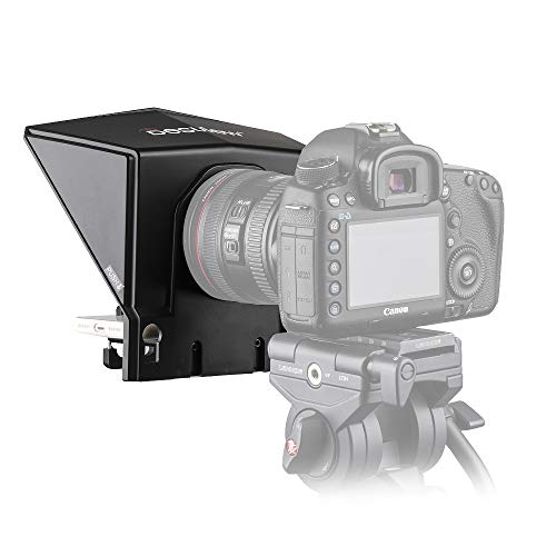 Image of Desview T2 Portable Teleprompter Kit With Lens Adapter Ring, Remote Controller, For Smartphone /Tablet /Dslr Camera Video Recording Interview Presentation - Black