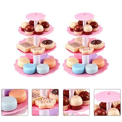 image for Toddmomy 2 Sets Pretend Play Tea Time Toy Food Play Cake Toys Food Des