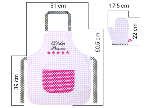 Emily´s Check Kinderschürze + Topfhandschuh, 3-6 Jahre, Kitchen Princess – Ansicht 4