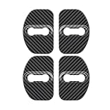 rjpbk Lot de 4 caches serrure porte voiture, Convient for Renault, Scenic, Laguna, Captur, Megane 2 et 3, accessoires en acier inoxydable couvercles de protection de loquets(Carbon fiber)