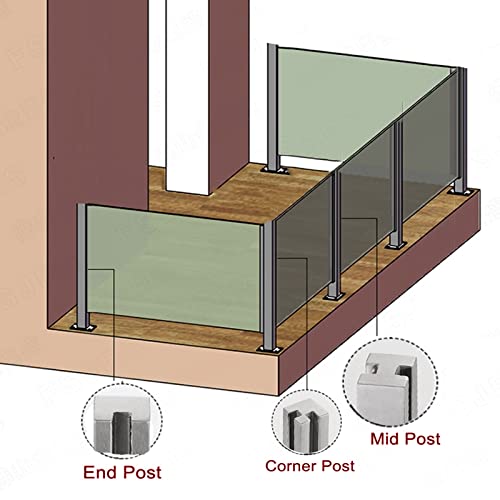 Poste de barandilla para piscina de 65 cm columna HOMEs para terraza 3
