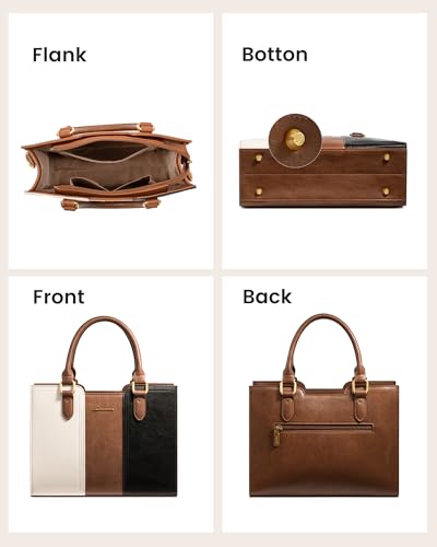 LOVEVOOK Purse for Women, Vintage Leather Shoulder Handbag, Small Ladies Satchel Tote Purse Top Handle Crossbody Bag for Work4