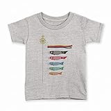 [igsticker] プリント Tシャツ キッズ 子供 100 サイズ size おしゃれ クルーネック 灰色 グレー t-shirt 015336 こどもの日 鯉のぼり 兜 熊