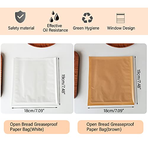 100 Pc Heat-Sealable Bakery Bags Wax Paper Cookie Bags For Packaging Bag For Baked Goods Paper Bread Bags Kraft Paper Food Bags For Baked Goods Cookie Cake Bread Sandwich Candy Snack (7.1*7.5 In) (Small) #TOP1