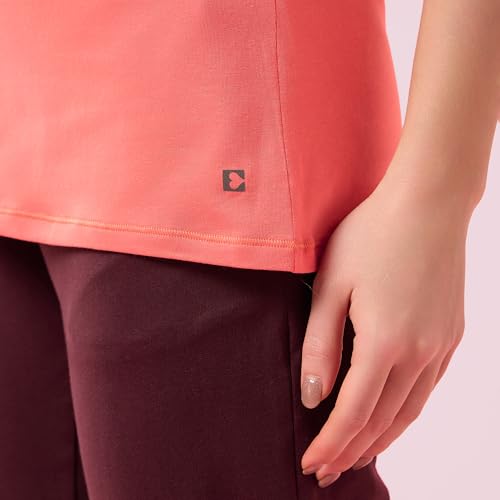 Image of Enamor Short Sleeve Crew Neck Regular Length Basic Crew T-Shirt - Slim Fit, Soft and Breathable Stretch Cotton - E147