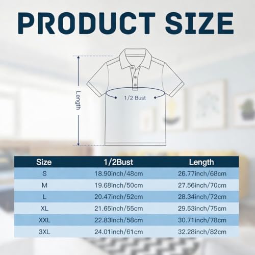 Custom Polo Shirts for Men Women, Personalized Business Golf Shirt Customized Breathable Casual Shirts for Company miniatura 3