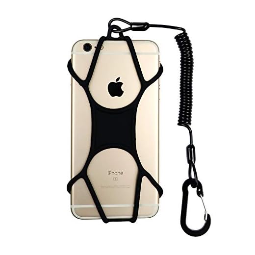 Rugged Phone Lanyard Holder with Coiled Strap Tether and Gated Carabiner for Hiking, Climbing, Skiing, Outdoors, School, Travel, Clip to Belt Loop, Clothing, Backpack, Compatible with Most Cell Phones