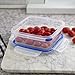 Sterilite Ultra-Seal 4 Cup Square, Airtight Food Storage Container, Latching Lid, Microwave and Dishwasher Safe, Clear With Blue Gasket, 6-Pack