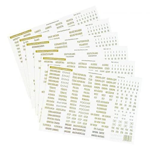 Étiquettes pays écriture dorée Europe au style minimaliste chic