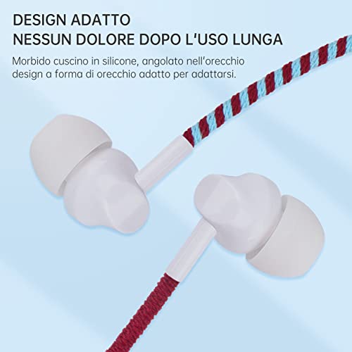 Cuffie con cavo intrecciato in nylon colorato