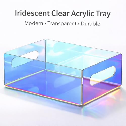 Plateau en acrylique irisé pour sublimer les documents de votre table basse