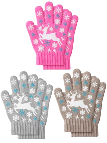 Image of EBOOT 3 Pairs Winter Kids Gloves Warm