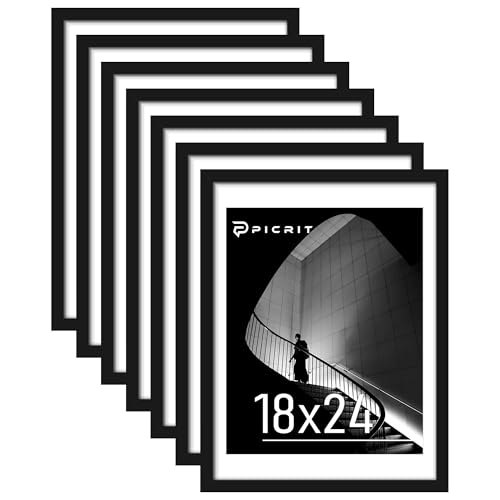 Image of Picrit 18x24 Picture Frame Set of 7, Black Poster Frames for Wall