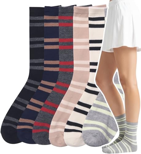 Image of ToBeInStyle Women's Pack of 6 or 12 Fashion Printed Crew Socks