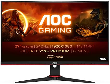 AOC C27G2ZE 68 cm (27") Gaming Monitor (FHD, HDMI, DisplayPort, USB hub, FreeSync, 0.5ms response time (MPRT), 240Hz, 1920 x 1080) black/red