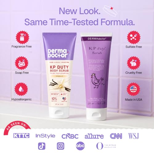 Image of DERMAdoctor KP Bump Eraser Vanilla Body Scrub, Keratosis Pilaris, 8 oz