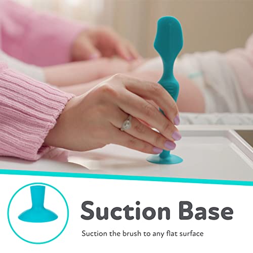 Dr. Talbot's Diaper Cream Soft Silicone Brush With Suction Base & Hygienic Case, Aqua, Full Size #TOP4