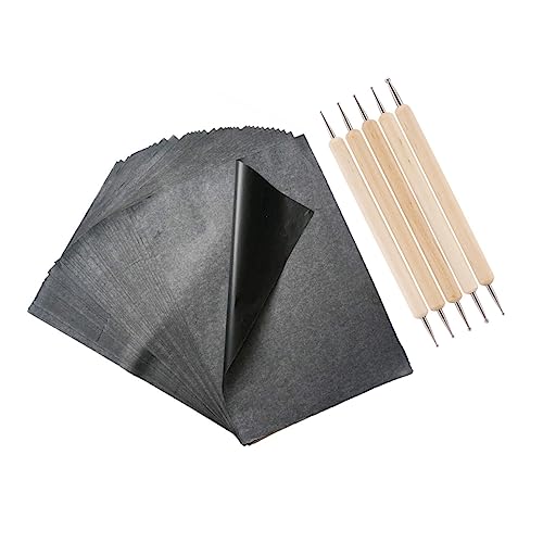 HOODANCOS Black Graphite Transfer Paper Sheets 100 Sheets A4 Carbon Paper for Tracing for Drawing Artistic for Woodburning
