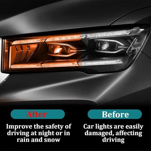 Image of HOME13 Self Adhesive Auto Car Tint Headlight Taillight Fog Light Vinyl Smoke Film Sheet Sticker Cover Car & Bike Protection Film (Orange, 12x60 Inch)