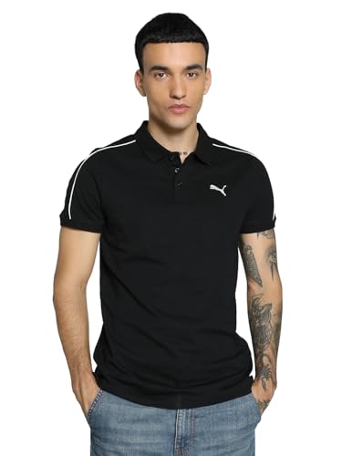 Image of PUMA Cotton Regular Fit Mens Black T-Shirt
