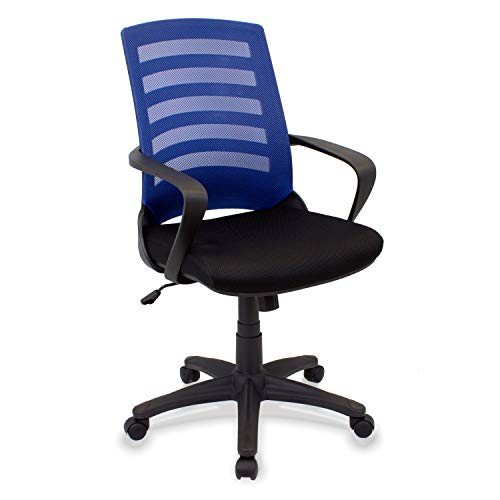 Cashoffice - Silla de Escritorio Ergonómica, Silla de Oficina Giratoria con Respaldo Transpirable (Azul) Cover